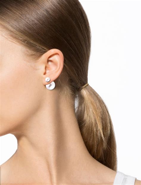 double earrings dior|mise en dior double pearl earrings.